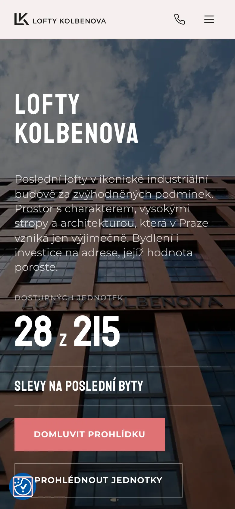 Mobile version of the Lofty Kolbenova website